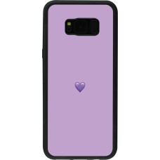 Samsung Galaxy S8+ Case Hülle - Silikon schwarz Valentine 2023 purpule single heart