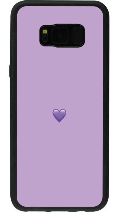 Coque Samsung Galaxy S8+ - Silicone rigide noir Valentine 2023 purpule single heart