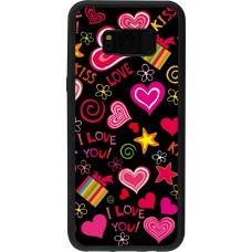 Samsung Galaxy S8+ Case Hülle - Silikon schwarz Valentine 2023 love symbols