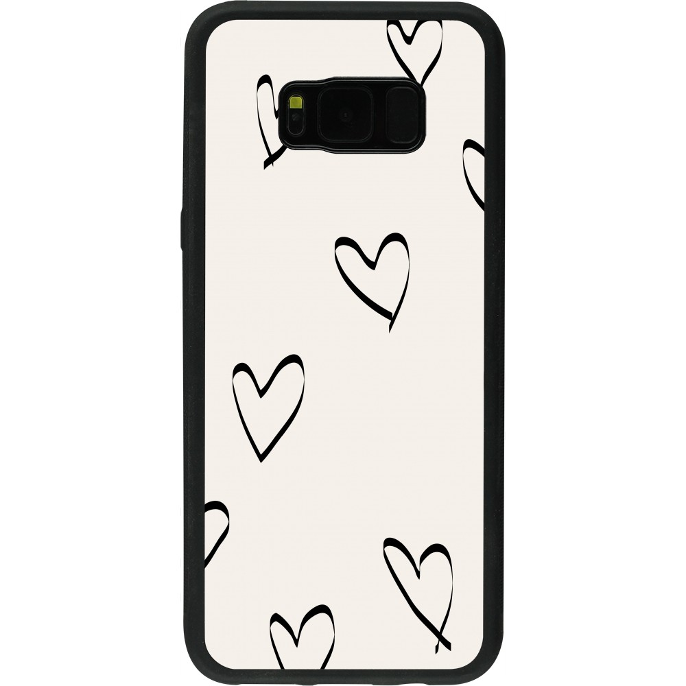 Samsung Galaxy S8+ Case Hülle - Silikon schwarz Valentine 2023 minimalist hearts