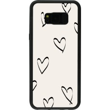 Samsung Galaxy S8+ Case Hülle - Silikon schwarz Valentine 2023 minimalist hearts