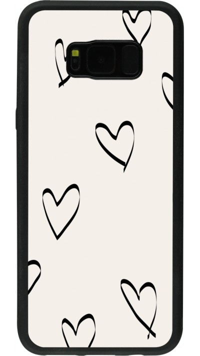 Coque Samsung Galaxy S8+ - Silicone rigide noir Valentine 2023 minimalist hearts
