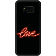 Samsung Galaxy S8+ Case Hülle - Silikon schwarz Valentine 2023 neon love