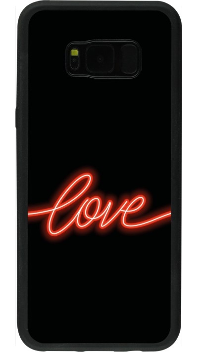 Coque Samsung Galaxy S8+ - Silicone rigide noir Valentine 2023 neon love