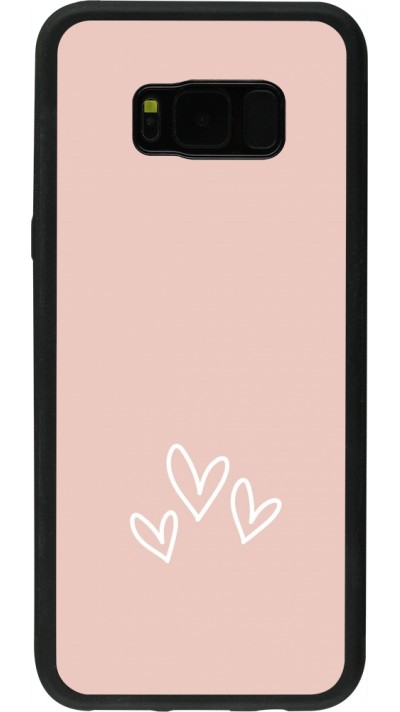 Coque Samsung Galaxy S8+ - Silicone rigide noir Valentine 2023 three minimalist hearts