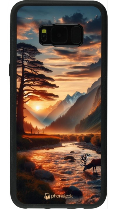 Coque Samsung Galaxy S8+ - Silicone rigide noir Valley Sunset Deer Tree