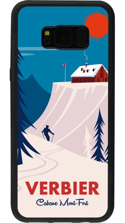 Coque Samsung Galaxy S8+ - Silicone rigide noir Verbier Cabane Mont-Fort