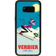 Samsung Galaxy S8+ Case Hülle - Silikon schwarz Verbier Ski Downhill