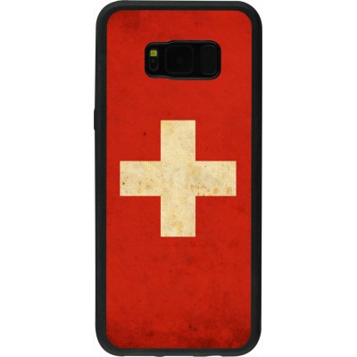 Coque Samsung Galaxy S8+ - Silicone rigide noir Vintage Flag SWISS