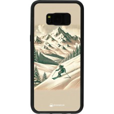 Coque Samsung Galaxy S8+ - Silicone rigide noir Vintage Ski Mountain