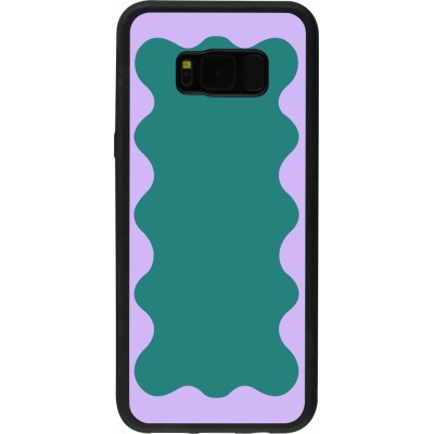 Samsung Galaxy S8+ Case Hülle - Silikon schwarz Wavy Rectangle Green Purple