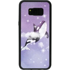 Coque Samsung Galaxy S8+ - Silicone rigide noir Whale in sparking stars