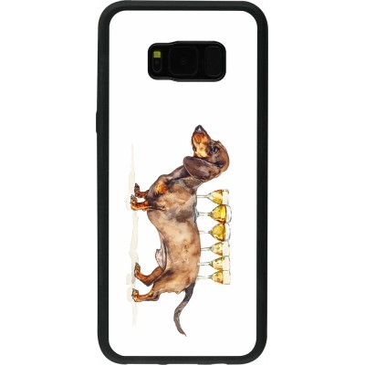 Samsung Galaxy S8+ Case Hülle - Silikon schwarz Wine Teckel