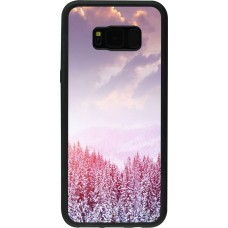 Samsung Galaxy S8+ Case Hülle - Silikon schwarz Winter 22 Pink Forest