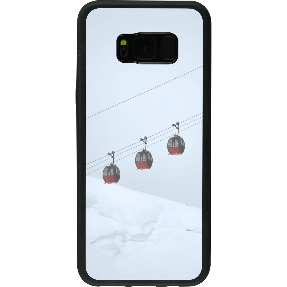 Coque Samsung Galaxy S8+ - Silicone rigide noir Winter 22 ski lift