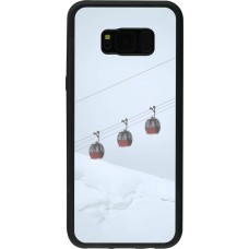 Coque Samsung Galaxy S8+ - Silicone rigide noir Winter 22 ski lift