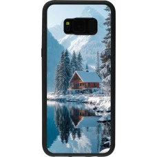Coque Samsung Galaxy S8+ - Silicone rigide noir Winter 25 Winter house forest day