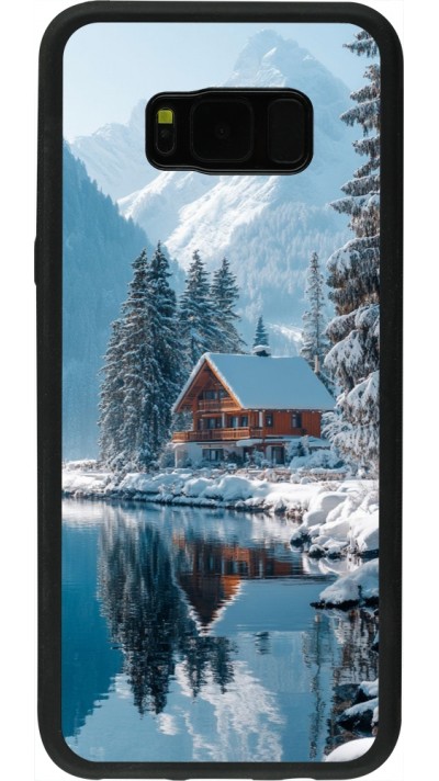 Coque Samsung Galaxy S8+ - Silicone rigide noir Winter 25 Winter house forest day