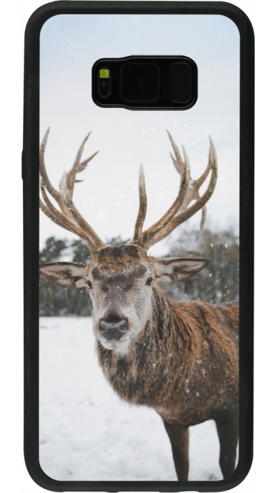 Coque Samsung Galaxy S8+ - Silicone rigide noir Winter 25 Winter reindeer