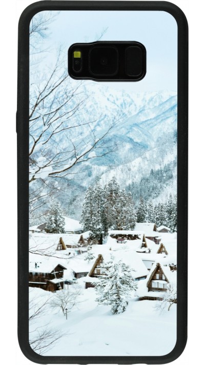 Coque Samsung Galaxy S8+ - Silicone rigide noir Winter 25 Winter snowy landscape