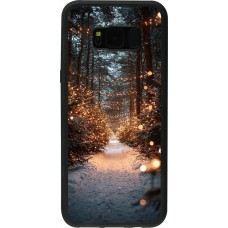 Coque Samsung Galaxy S8+ - Silicone rigide noir Winter 25 Winter snowy road