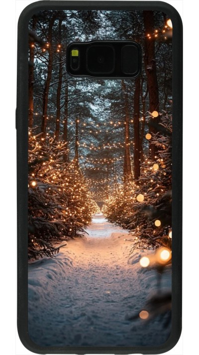 Coque Samsung Galaxy S8+ - Silicone rigide noir Winter 25 Winter snowy road