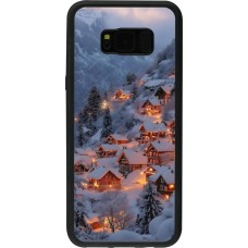 Coque Samsung Galaxy S8+ - Silicone rigide noir Winter 25 Winter snowy village