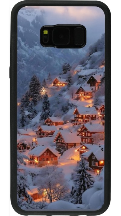 Coque Samsung Galaxy S8+ - Silicone rigide noir Winter 25 Winter snowy village