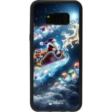 Coque Samsung Galaxy S8+ - Silicone rigide noir Noël 2023 Père Noël enchanté