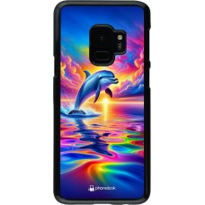 Samsung Galaxy S9 Case Hülle - Glücklicher Regenbogen-Delfin