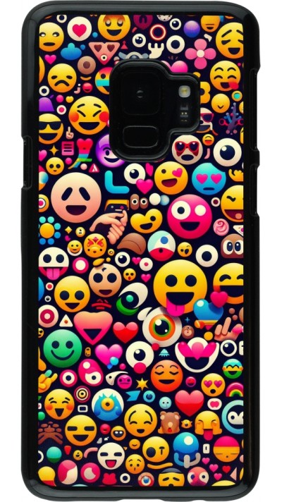 Samsung Galaxy S9 Case Hülle - Emoji Mix Farbe