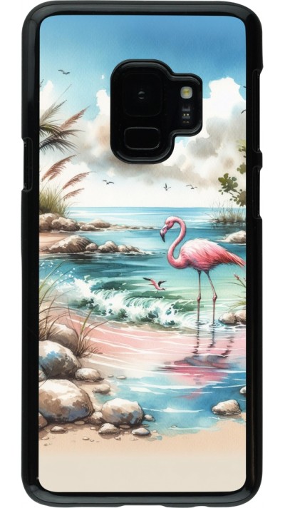 Samsung Galaxy S9 Case Hülle - Flamingo Aquarell