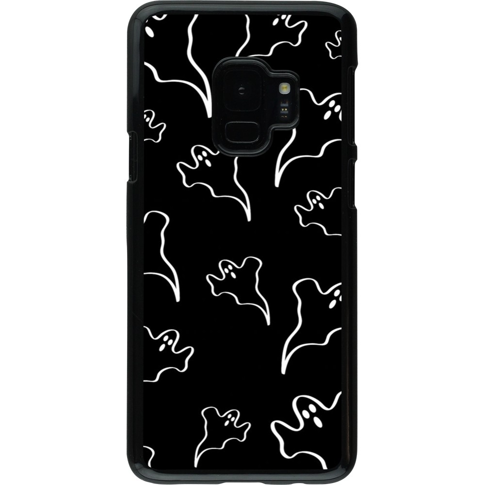 Samsung Galaxy S9 Case Hülle - Halloween 2024 black and white ghosts