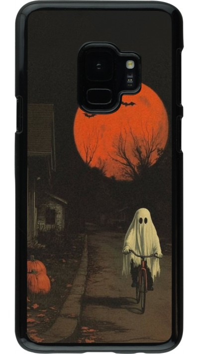 Samsung Galaxy S9 Case Hülle - Halloween 2025 Ghost on a bicycle