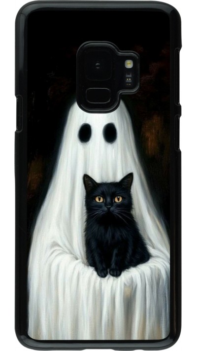 Samsung Galaxy S9 Case Hülle - Halloween 2025 Ghost with black cat