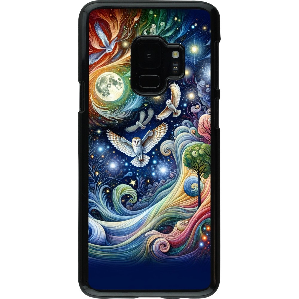 Samsung Galaxy S9 Case Hülle - Fliegender Blumen-Eule