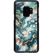 Samsung Galaxy S9 Case Hülle - Grüner Blauer Goldener Marmor