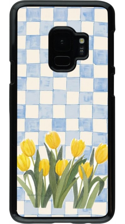 Coque Samsung Galaxy S9 - Blue vichy tulips 2026
