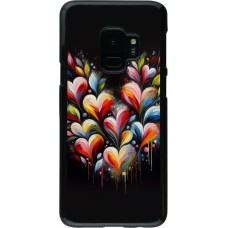 Coque Samsung Galaxy S9 - Valentine 2024 Coeur Noir Abstrait