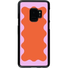 Samsung Galaxy S9 Case Hülle - Wavy Rectangle Orange Pink