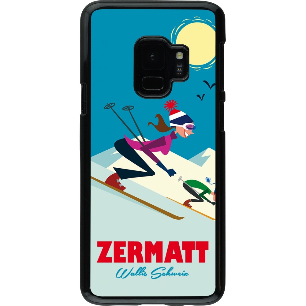 Samsung Galaxy S9 Case Hülle - Zermatt Ski Downhill