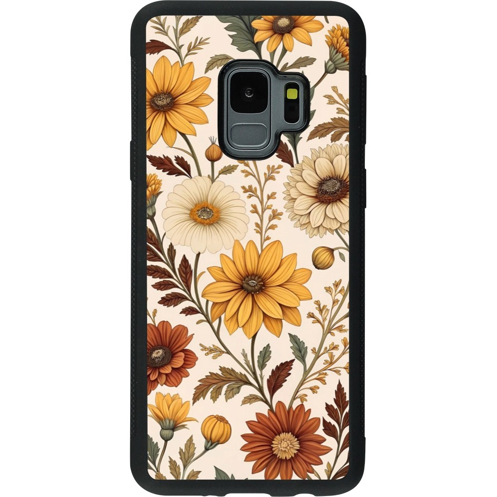 Samsung Galaxy S9 Case Hülle - Silikon schwarz Autumn 25 Flower pattern