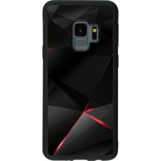 Coque Samsung Galaxy S9 - Silicone rigide noir Black Red Lines