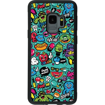 Samsung Galaxy S9 Case Hülle - Silikon schwarz Cartoons old school