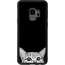 Hülle Samsung Galaxy S9 - Silikon schwarz Cat Looking Up Black
