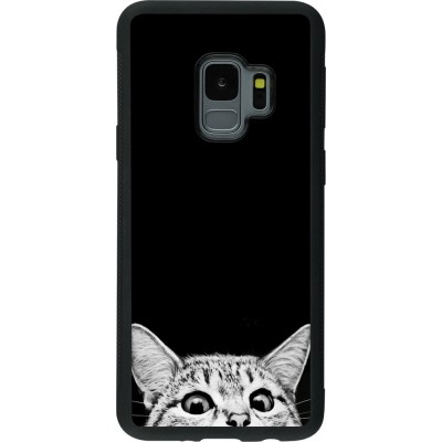 Hülle Samsung Galaxy S9 - Silikon schwarz Cat Looking Up Black