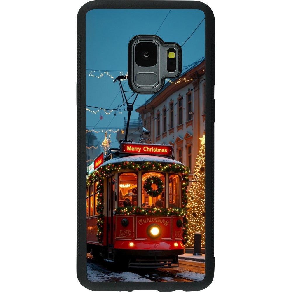 Coque Samsung Galaxy S9 - Silicone rigide noir Christmas 25 Xmas Train