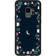 Hülle Samsung Galaxy S9 - Silikon schwarz Flowers space