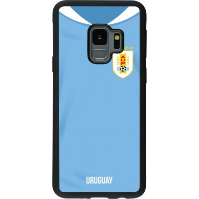 Coque Samsung Galaxy S9 - Silicone rigide noir Maillot de football Uruguay 2022 personnalisable