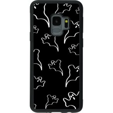 Samsung Galaxy S9 Case Hülle - Silikon schwarz Halloween 2024 black and white ghosts